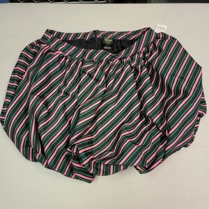 Wicked Paul Tazewell Bubble Mini Skirt Black Green Pink Stripes Size L